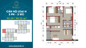 Căn hộ loại H (3PN - 3WC)